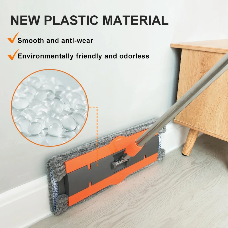 OEM household lazy hands-free floor cleaning Clip-on flat mop