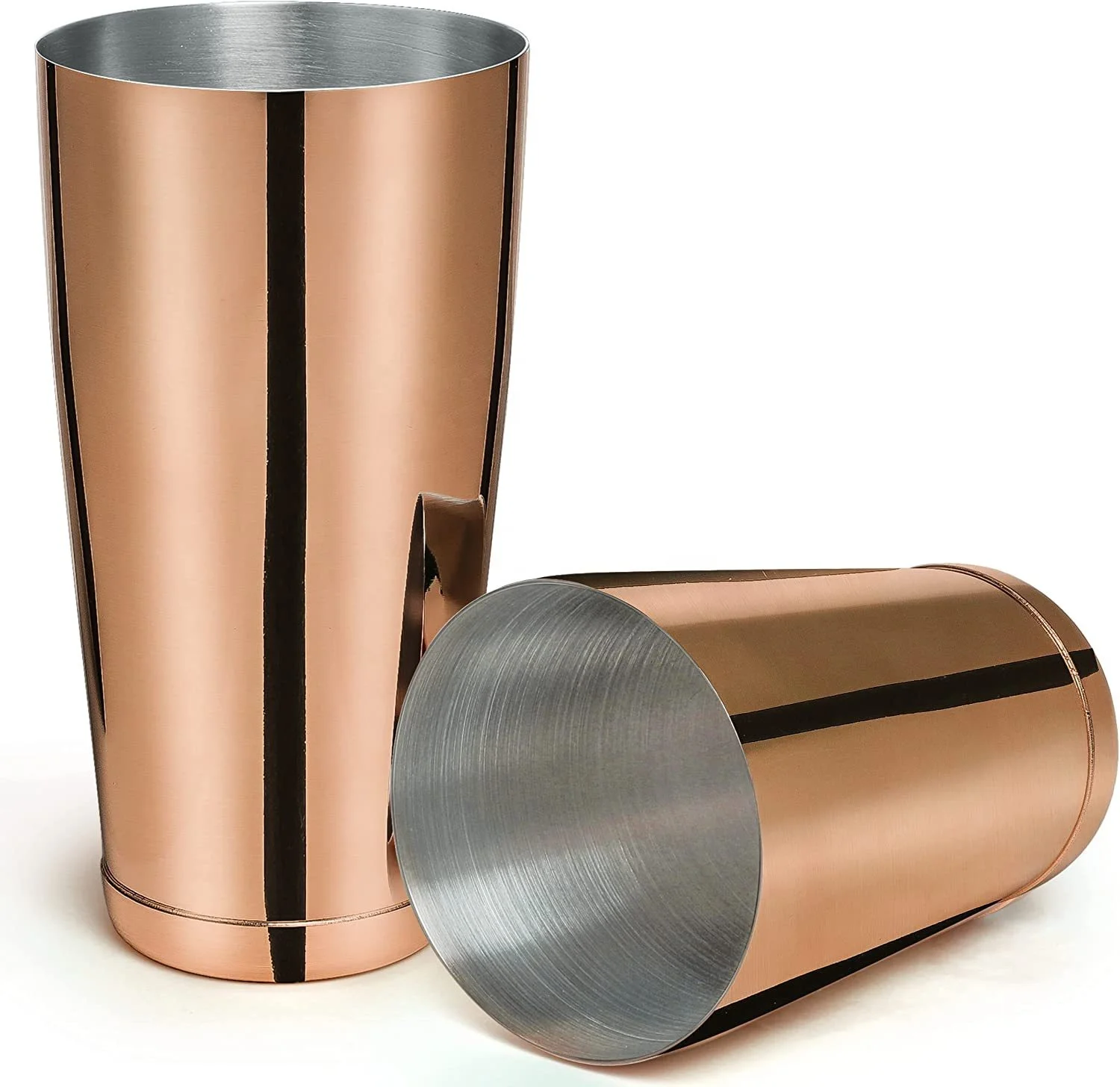 Rose Gold Plated Personalized Stainless Steel Boston Shaker Tin On Tin Weighted Bottom Custom Mixing Shaker Cup Cocktail Usage