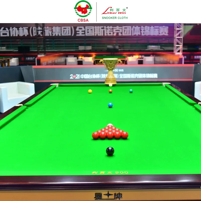 Tournament Liberwin 900 chaobao woolen napped cloth for 12FT snooker table with bed and cushion