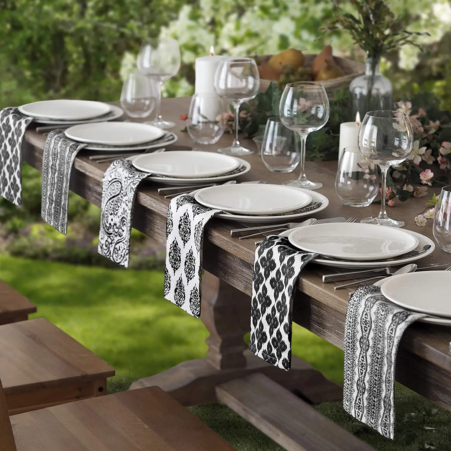 Салфетка из хлопчатобумажной ткани с принтом на заказ, 100% хлопчатобумажная салфетка с принтом для ужина 17*17 дюймов