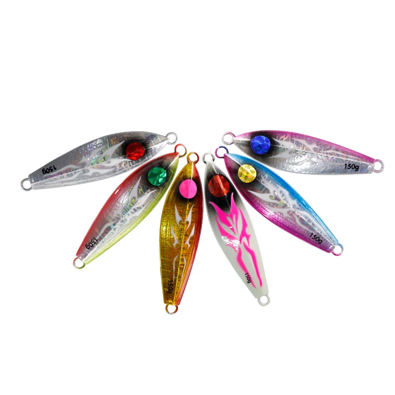 Hot selling iron plate 80g 120g 150g 200g jig metal tuna salmon fishing lure slow pitch jigs