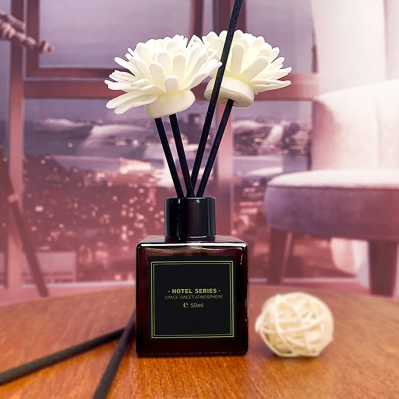DGC Wholesale Flower Rattan Stick Aroma Diffuer 50ml Oil Essential Air Fresheners Jasmine Rose Ocean Lavender Reed Diffuser