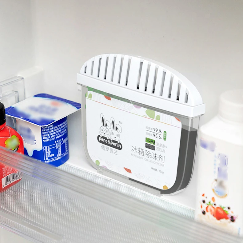 Tea Polyphenols&Charcoal Dual Effect Refrigerator Deodorizer Odor Eliminator Odor Absorb for Fridge