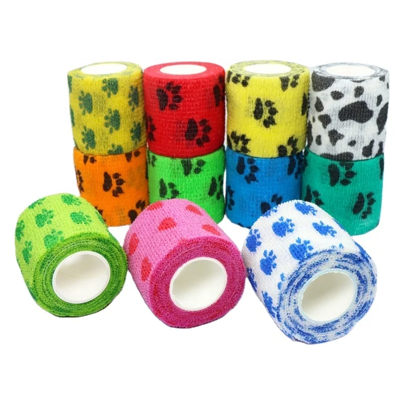 Natural Latex Nonwoven Pet Grooming Cohesive Bandage