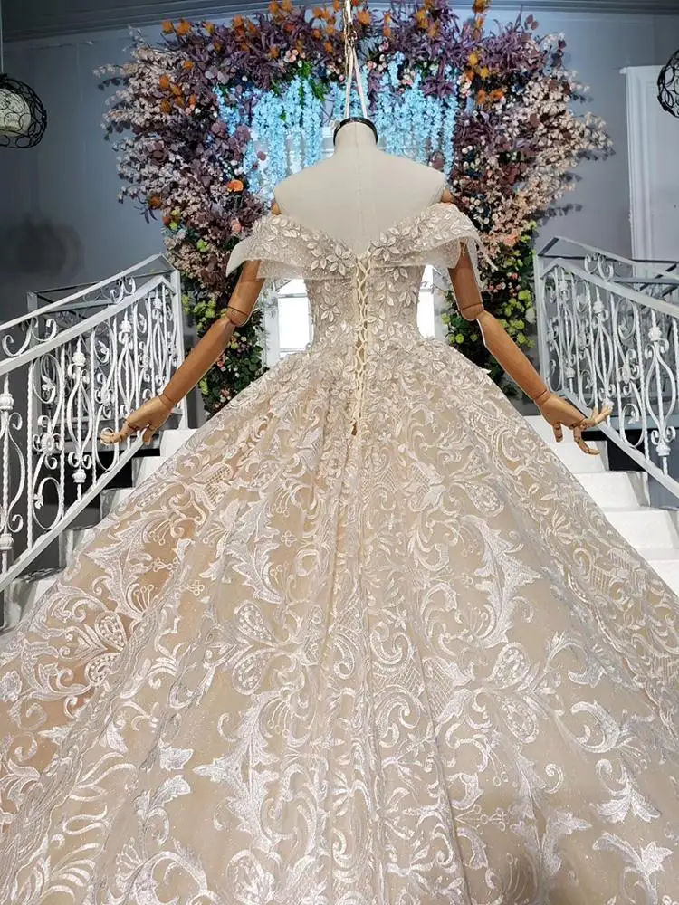 HTL848 Jancember heavy applique ladies wedding dresses vestidos de noiva sexy wedding dress