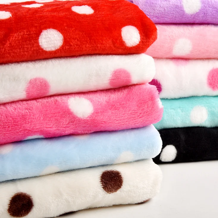 Фланелевая флисовая ткань с принтом в горошек 100% полиэстер наволочки одеяло Халат