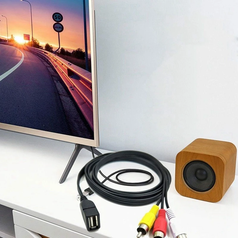 Новинка 1 5 м USB A мама к 3 RCA Phono AV кабель свинцовый ПК ТВ Aux аудио видео адаптер