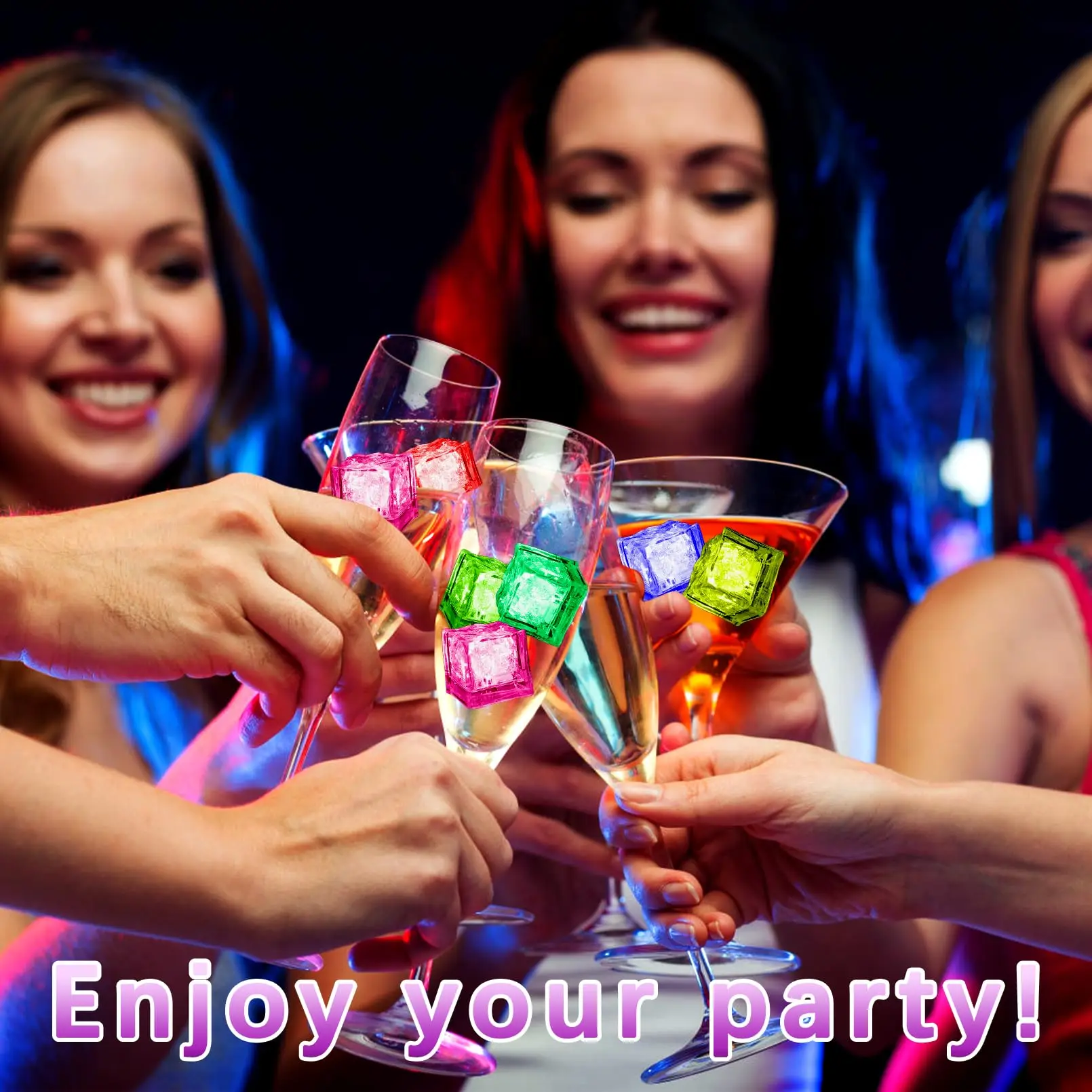 Best LED Glow Ice Cube Fast Slow Flashing LED Lights Glitter Light Up Ice Cube LED Ice Cubes For Party Bar party