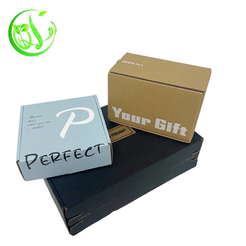Corrugated paper shipping box with printing packaging folding paper gift box with clear window flat pack card boxes