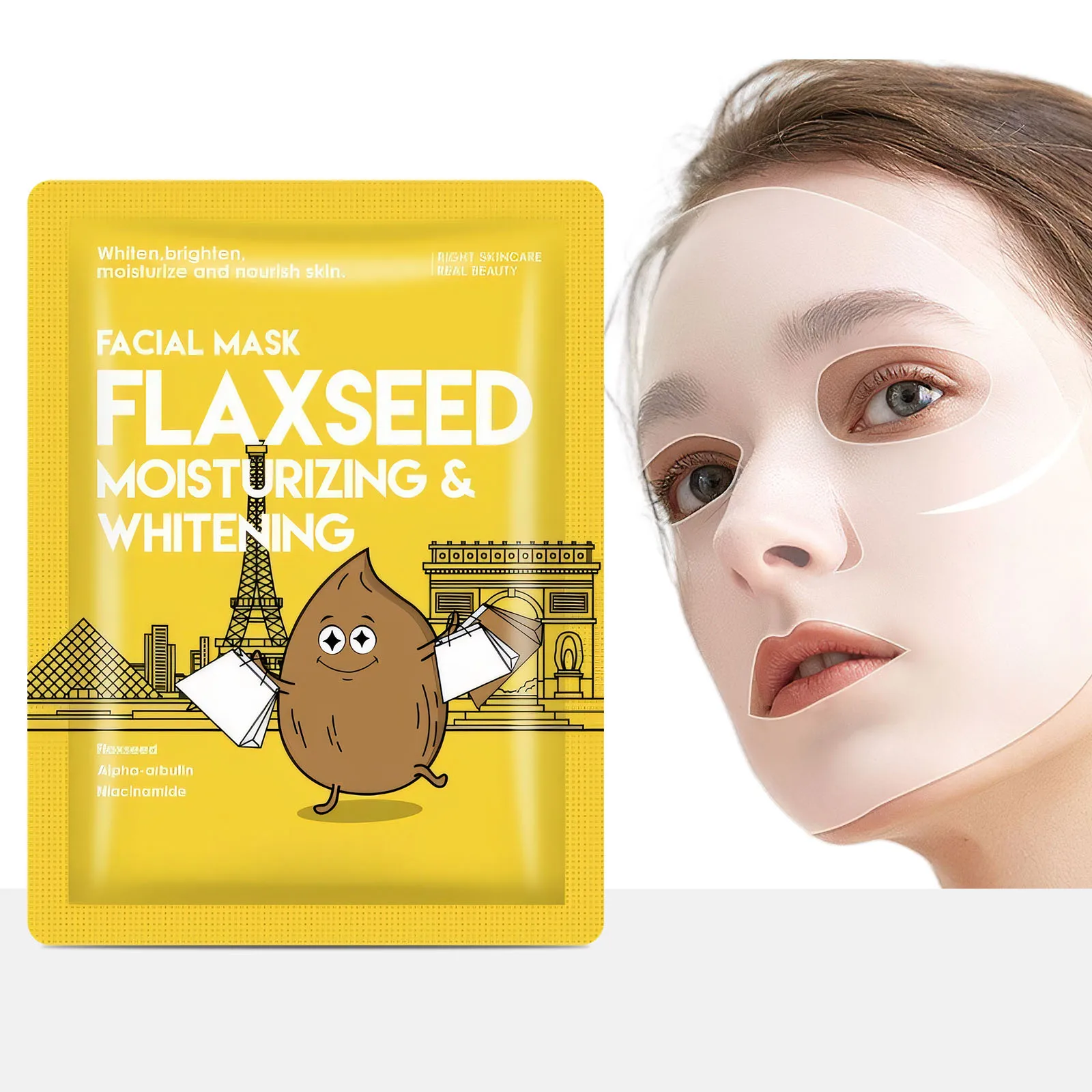 Halal cosmetic whitening facial sheet mask Whiten brighien moislurize and nourish skin 25ml