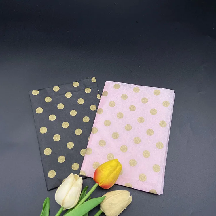 Good Price Wholesale Luxurious Eco-friendly Scented Polka Gold Rose Silver Dot Acid Free Tissue Paper for Candle