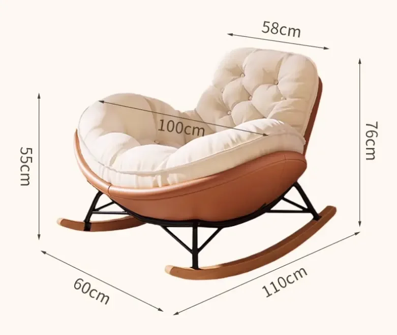 Wholesale Hot Sale Fabric Sofa Sets Rocking Chair Velvet Waiting Lounge Accent Furniture Living Room Chairs