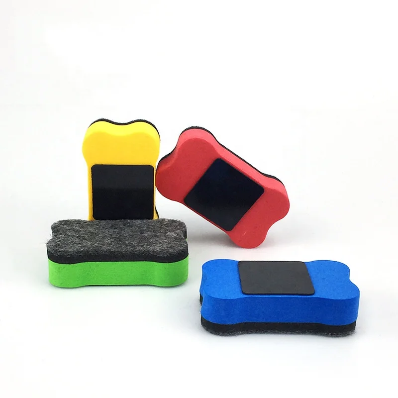 2022 Wholesale Kids Dry Erase Chalkboard Magnetic Dog Bone Shape Eva Whiteboard Eraser