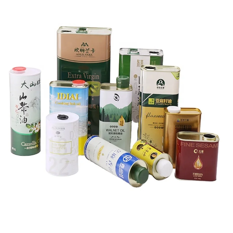 Custom 500mL Empty Tin Can For Olive Oil Edible Oil
