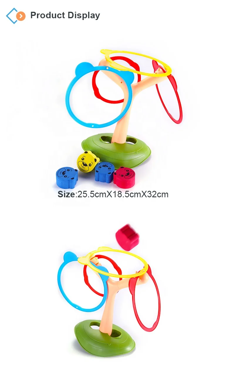 table twiggle toy multi-functional kids throwing ring toss game with bears parts