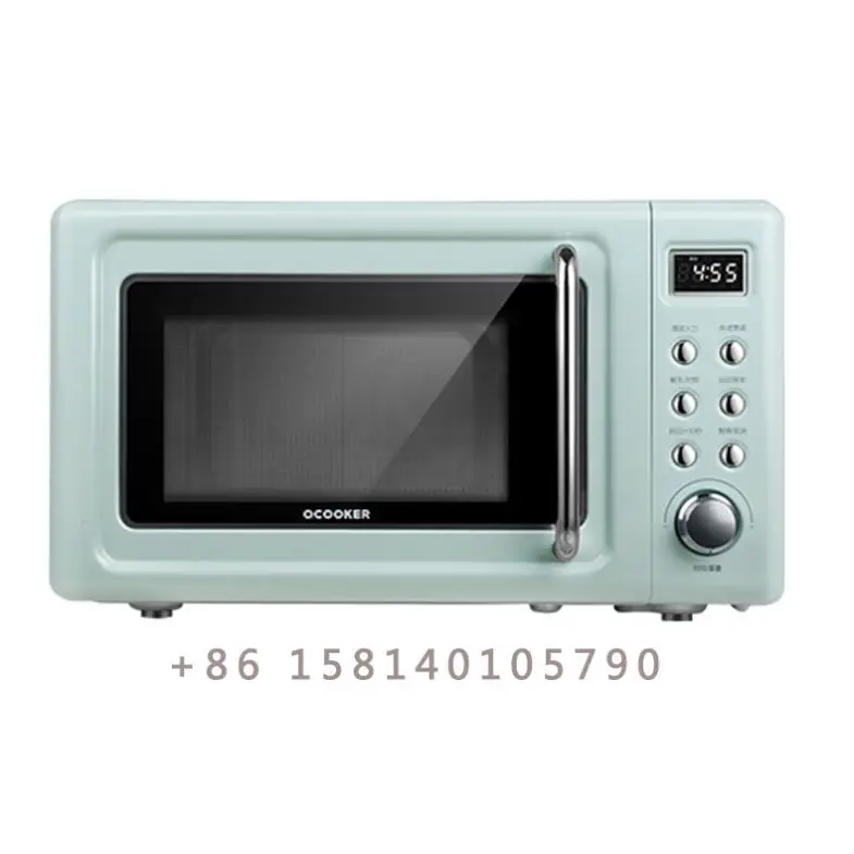 Glass Turntable Retro Countertop Power Level Microwave With LED Display Kitchen Electric Microwave Oven