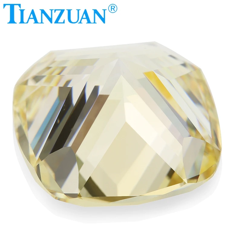 Свободные фианиты класса 6A, форма подушки, Алмазная огранка, маленький желтый цвет, кубический цирконий, искусственные драгоценные камни