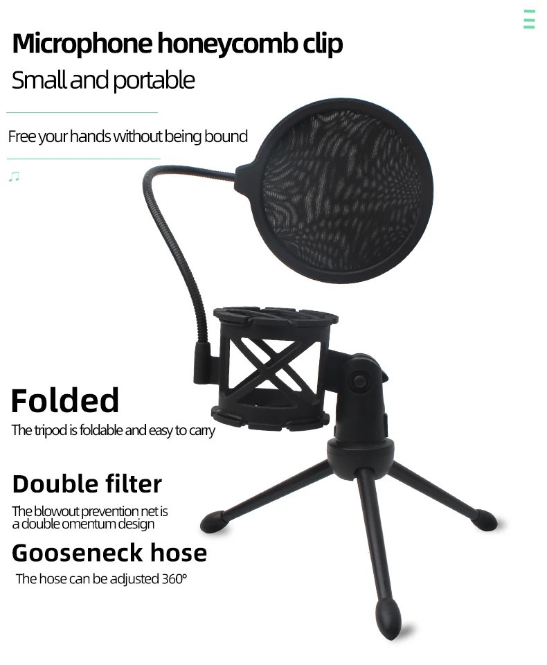 Fly Kan USB Desktop Condenser Microphone with Tripod Stand Studio Recording Streaming Microphone for PC/Computer/Mac(UMIC-SET01)