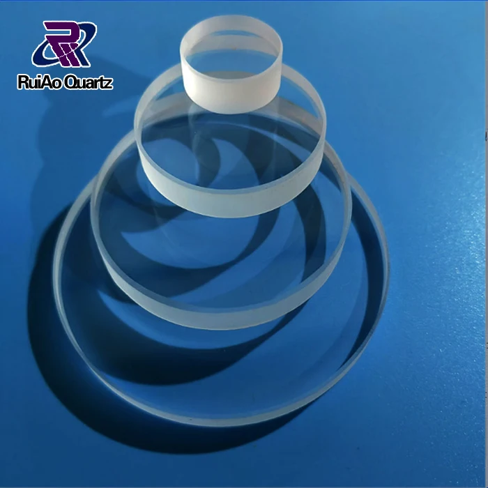 Clear quartz plate wafers polished all diameter round quartz glass disc
