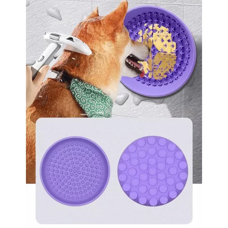 Interactive Dog Lick Bowl BPA-Free Silicone Feeding Bowl Anxiety Relief Slow Eating Pet Food Bowl with Suction Cups