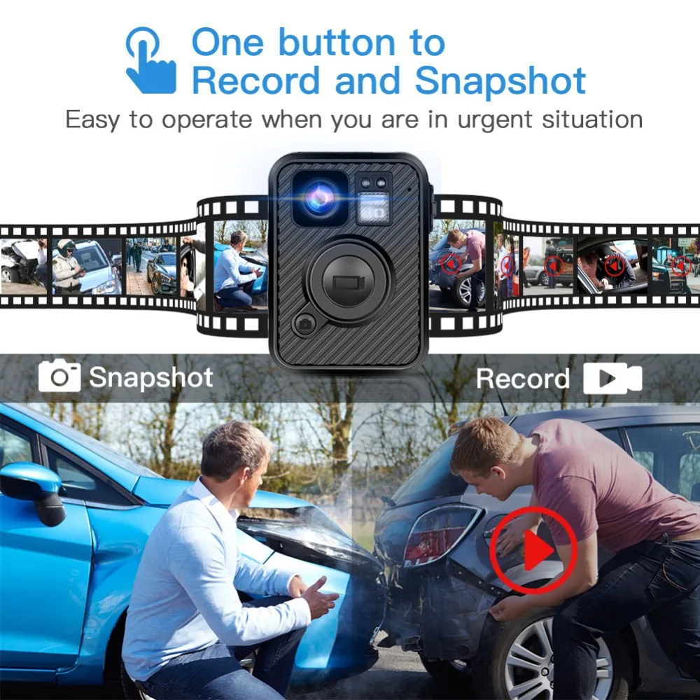 Портативная полицейская камера DVR Ambarella H22 140 градусов WIFI