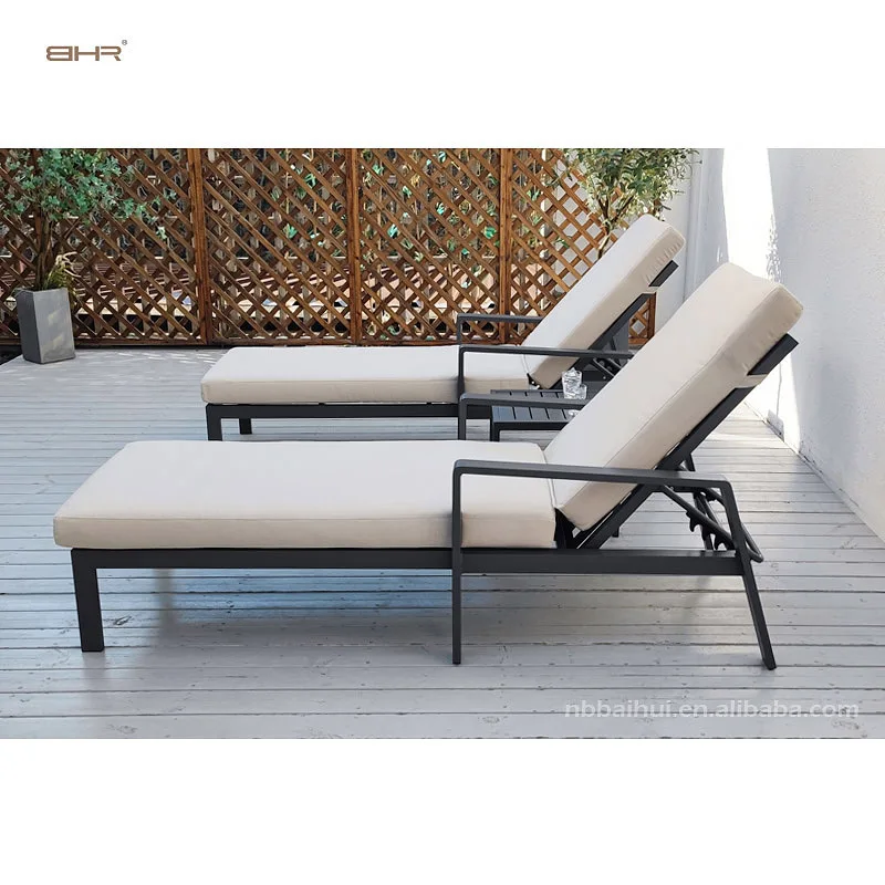 BHR Aluminum Furniture Outdoor Sunbed Beach Poolside Sun Lounger Pool Chair Sun Loungers