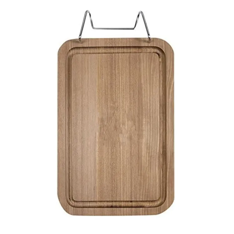 Kitchen Large Size Wooden Cutting Block Charcuterie Serving Premium Solid Teak Wood Chopping Board For Outdoor Bbq