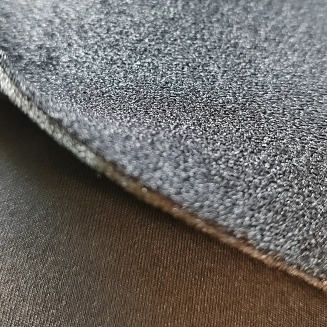 Stretch nylon velour loop UBL fabric, laminated with 2mm foam and plain knit lining, for orthopedic brace and support