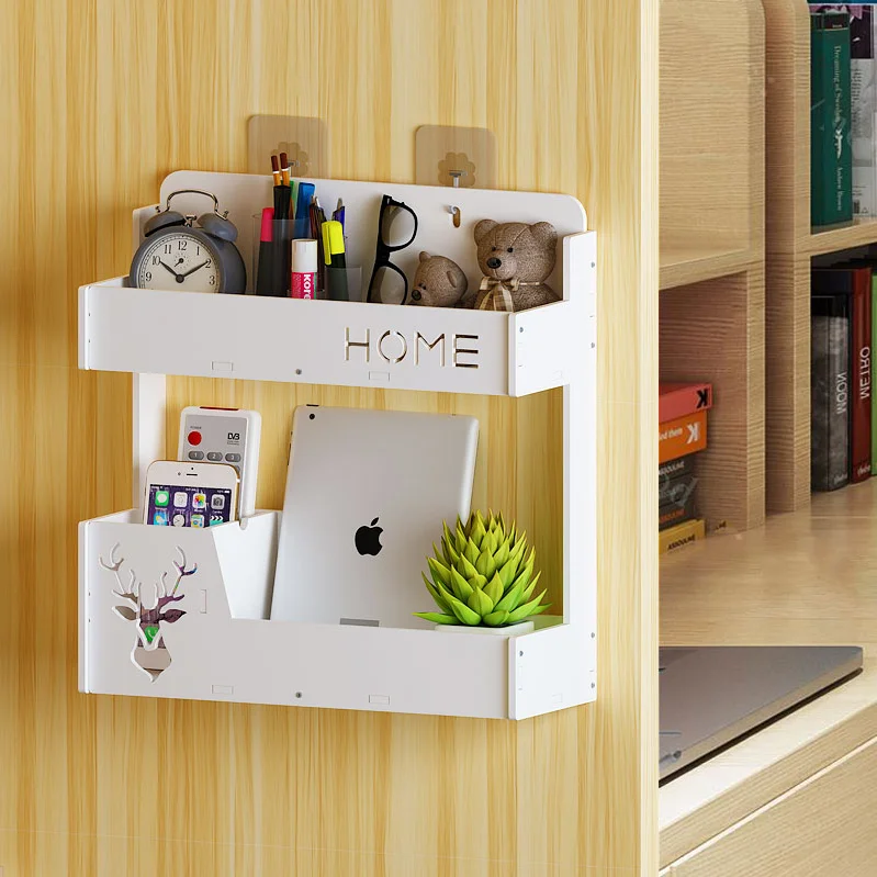 Wall Mounted Shelves Set Hanging Home Decor Rustic Metal Kitchen Rack Book Magazine  Storage Wood Floating Wall Shelf