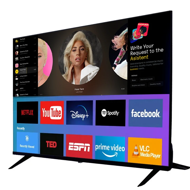 Manufacturer Flat Led Display Screen Smart Tv Day 32 Inch Android Commercial Televisions 4K Projector Smart Tv