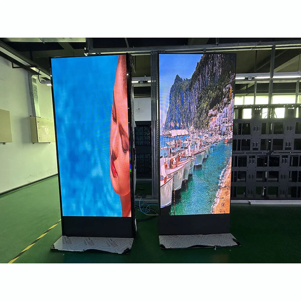 Customized Double Side P1.86 Floor Standing Poster LED Display 960x2080