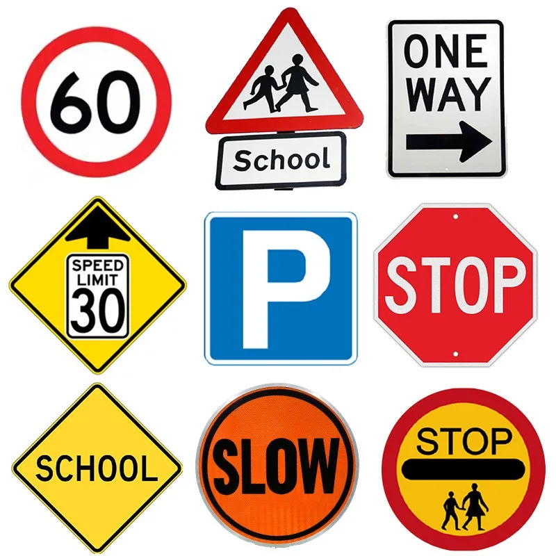 Custom Triangle Aluminum Road Safety Caution Signage Traffic Signs Aluminum Safety Signage