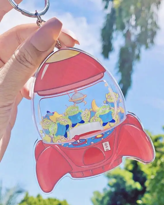 Hot sale Acrylic Shaker Charm Promotional Gift Customized Plastic Personalized Custom Creative Acrylic Shaker Keychain