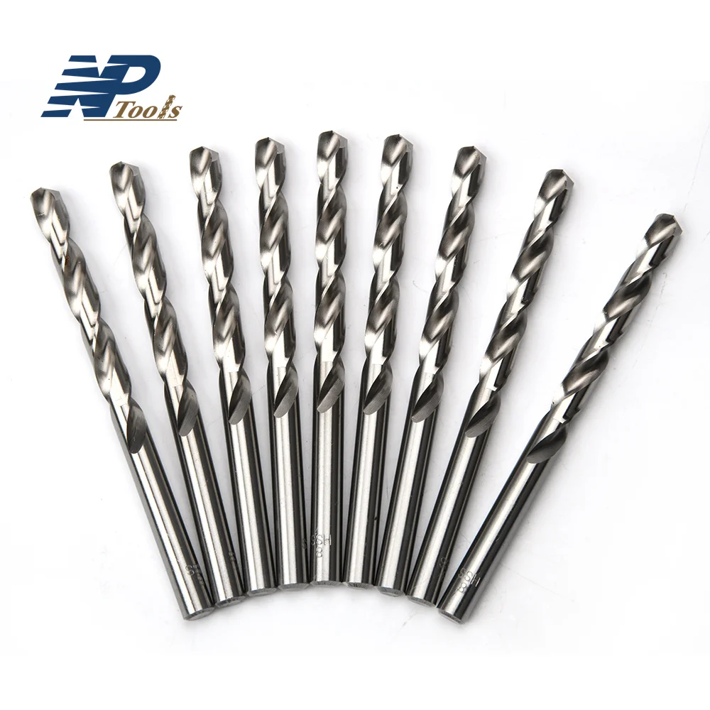 Naipu Jobber Length HSS Bright Polish Straight Shank Twist Drill Bit for Metal Stainless Steel Aluminium Drilling