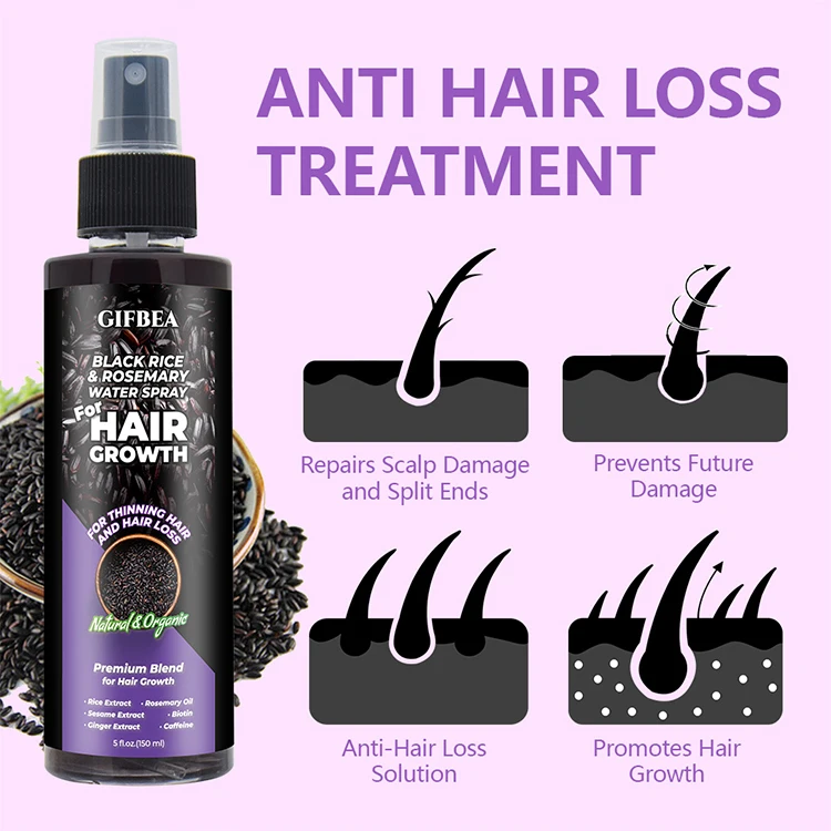 OEM caida de cabello hombre damaged hair repair rice water hair growth spray