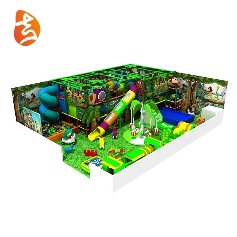 Jungle Theme Children Indoor Park Playground Soft Ground for Kinddergarten
