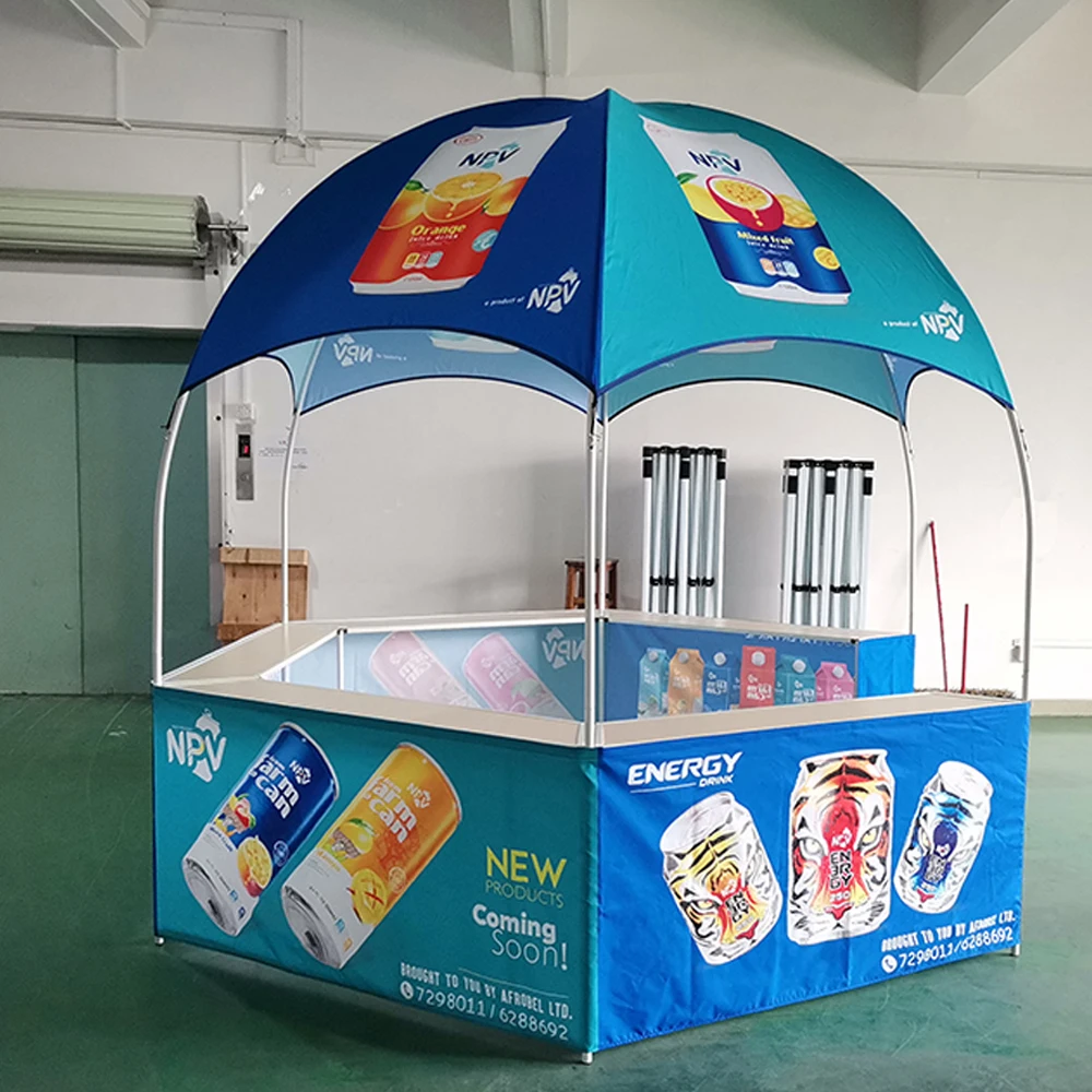 FEAMONT High Quality 3*3m Portable Hexagonal Dome Kiosk Tent Weddings Parties Waterproof Fireproof Excellent Printing