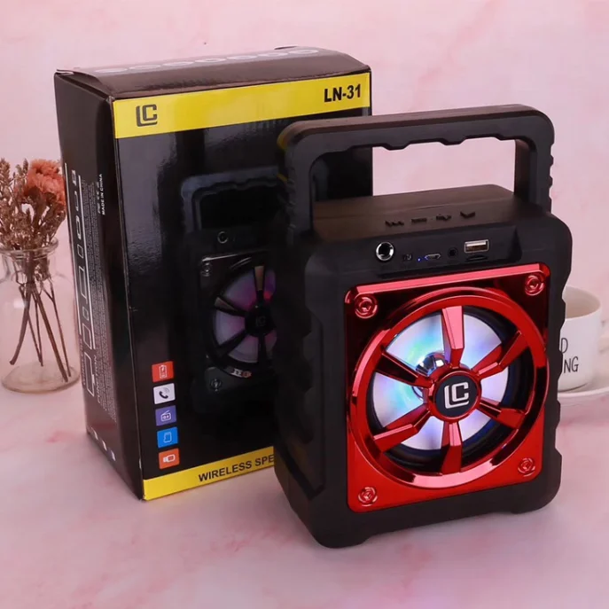 
LN31TWS Wireless Speaker With Microphones Power BluetoothS Portable K Song Wireless 5W Speaker System With Party Lights 