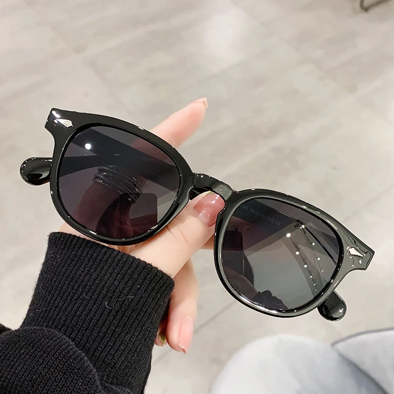 2022 Classic retro round plastic frame custom women sunglasses UV400 protection sun glasses men 5095