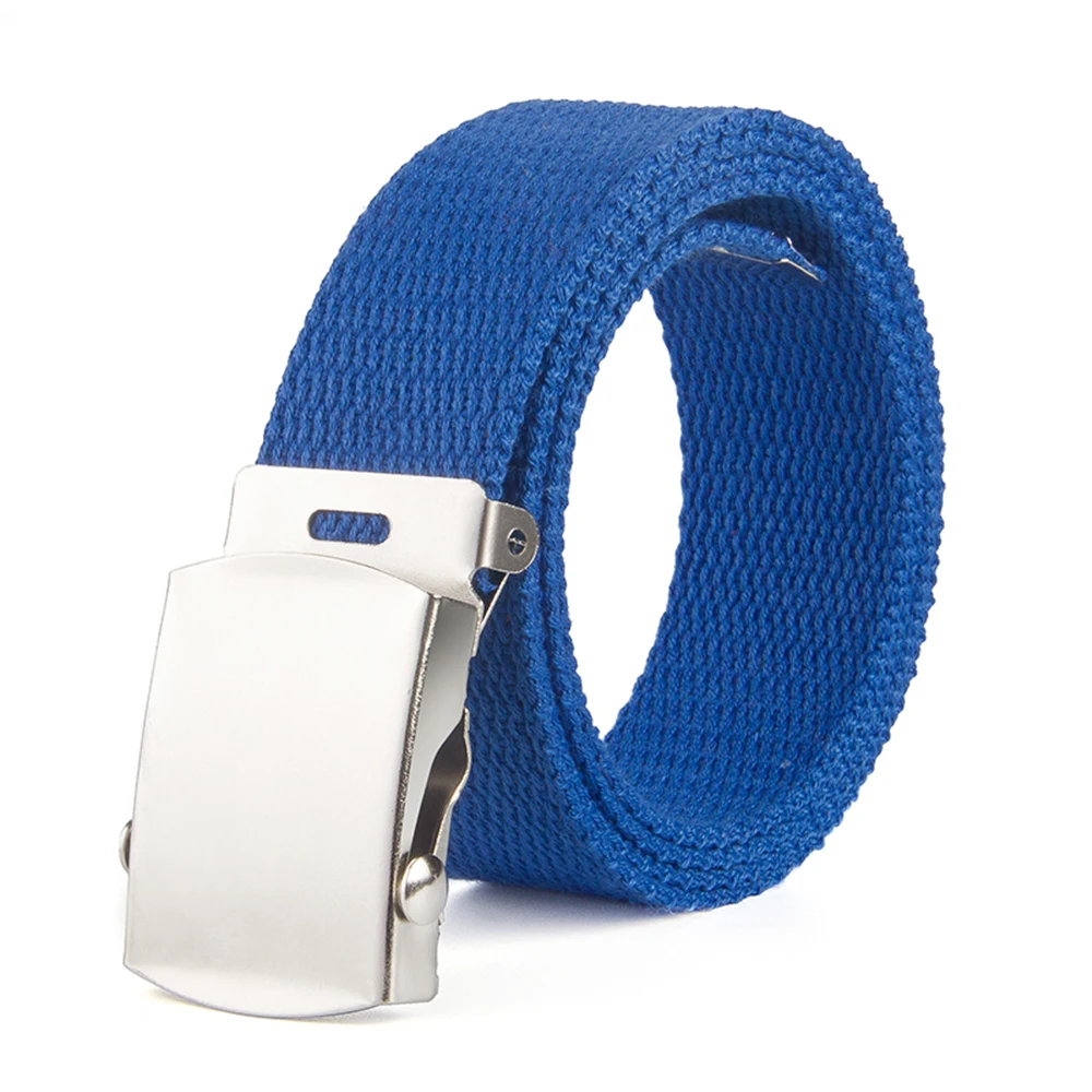 8 Colors Trend Fashion Unisex Student Belt 25mm Thickened Rolling Buckle Canvas Belt Kids Belt
