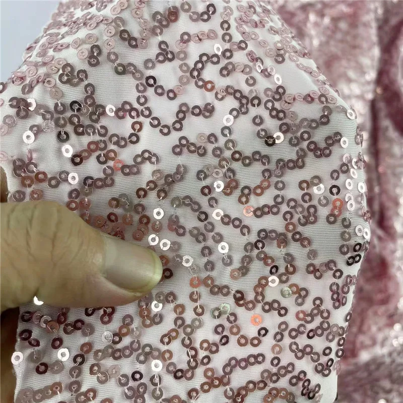 130 cm width 3 mm Sequins dance wear Fabric Blue stage dance embroidery skirts  costume  holidays craft Cloth