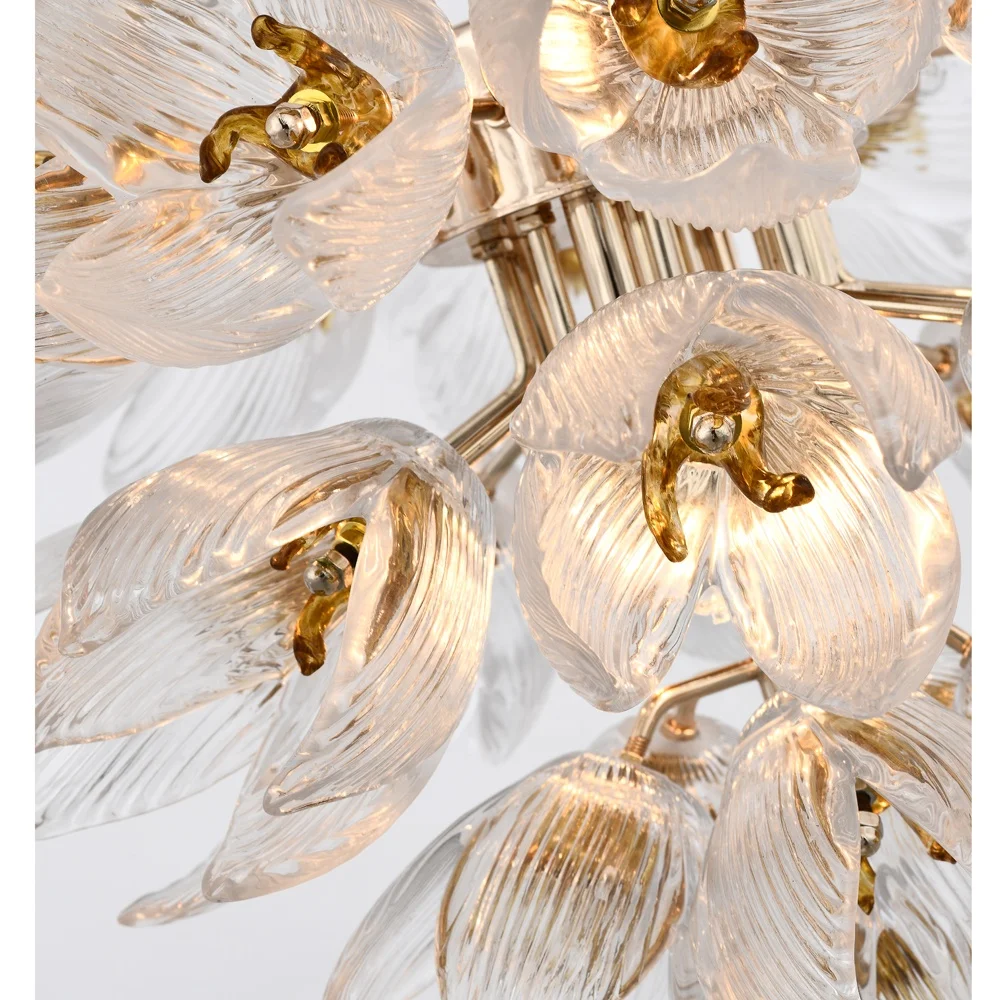 New crystal flower chandelier ceiling chandelier led Luxury indoor lighting home decoration for glass chandeliers