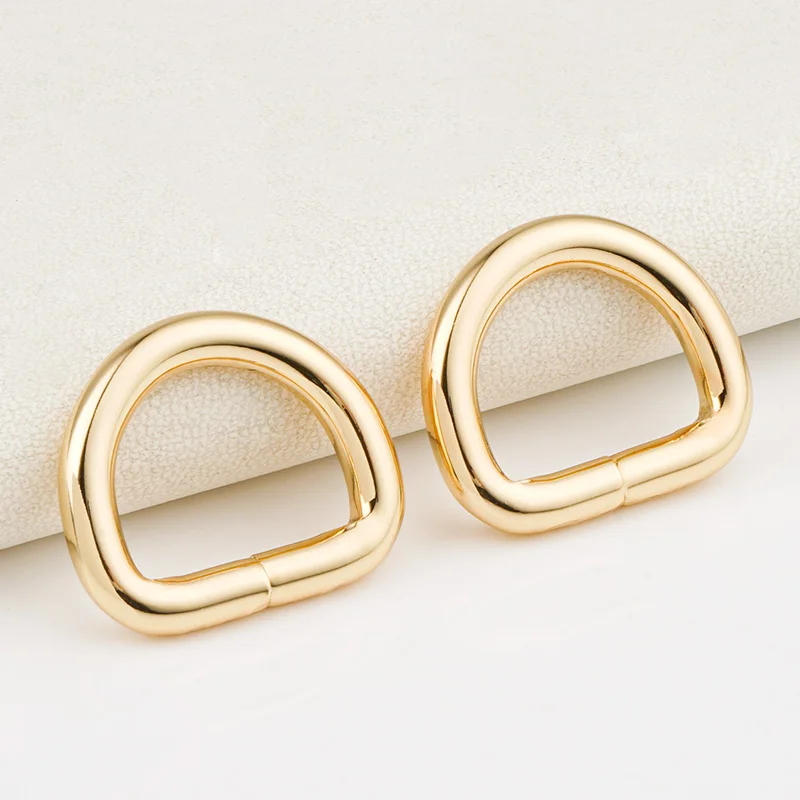 Wholesale Pet Collar Hardware Welded D-Ring Gold 5/8 Inch Iron D Ring Small 16mm Gold Metal Ring D for Dog Collar Harnesses