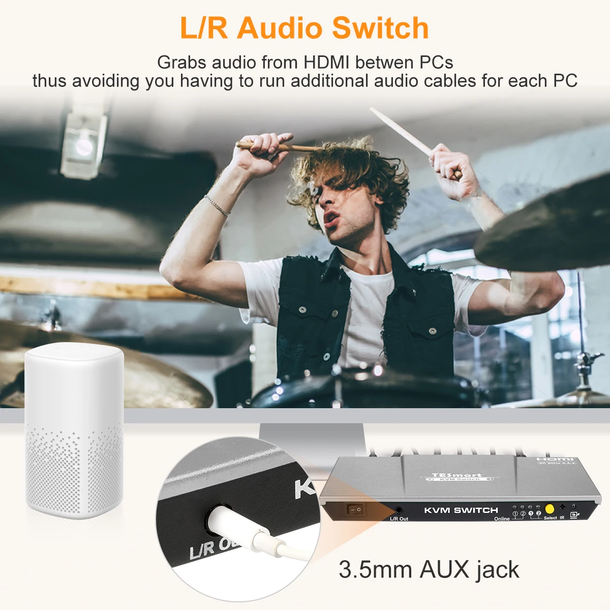 Time setting 4K@60Hz 4:4:4 Network HDMI 2 port USB KVM Switch