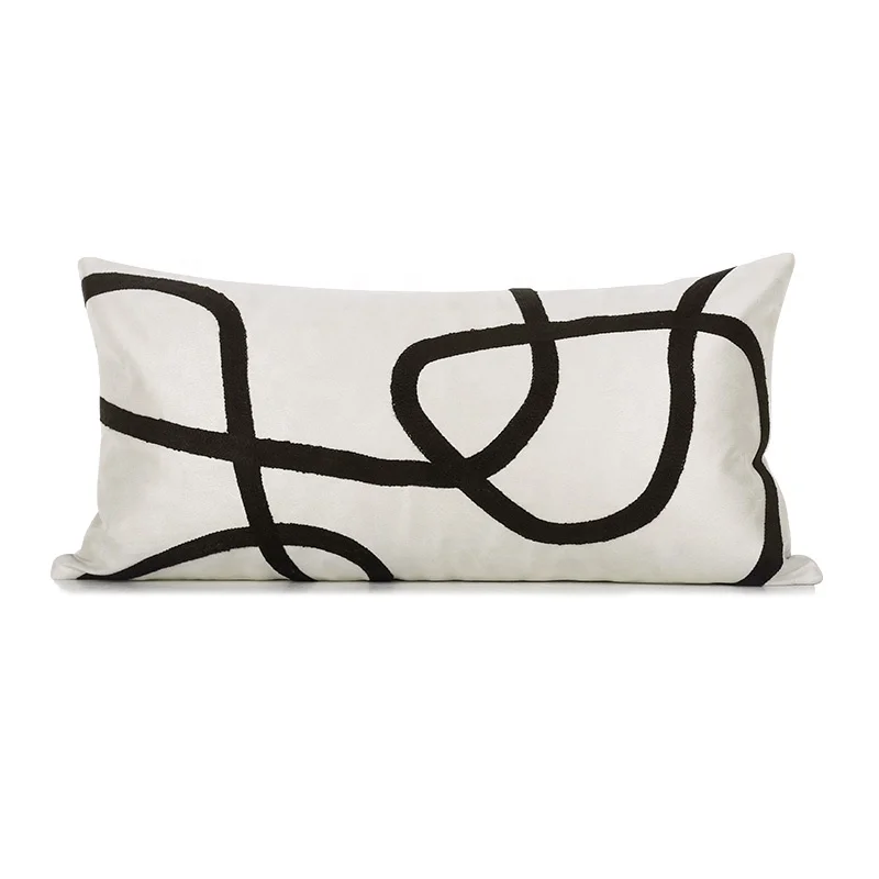 2022 Black Line Pattern Square Pillow Cushion Cover Designer Decorative  Throw Pillow Covers 50x50CM