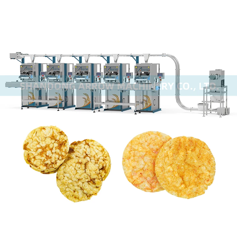 Automatic Pop Rice Cake Making Equipment Cereals Based Puffed Cakes Production Line