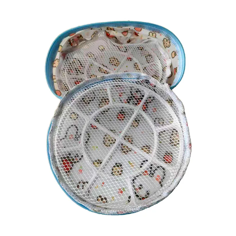 Custom Red Belt Bra Small Wash Basket Folding Rabbit Pattern Laundry Bag for Underwear for Home Use