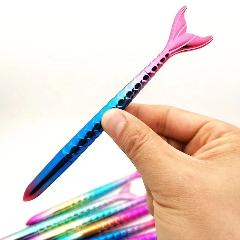 creative lovely Office Stationery Gift Pen Rainbow Color Body Cartoon Mermaid gel Pen For Kids