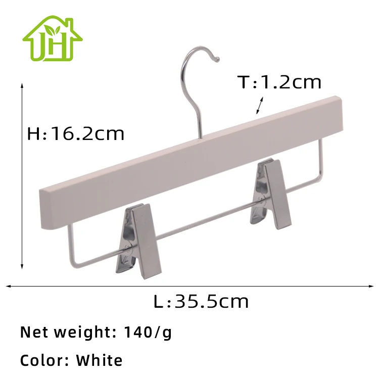 Cheap price hot sale FSC certificate non slip wood pants hanger with non slip clips
