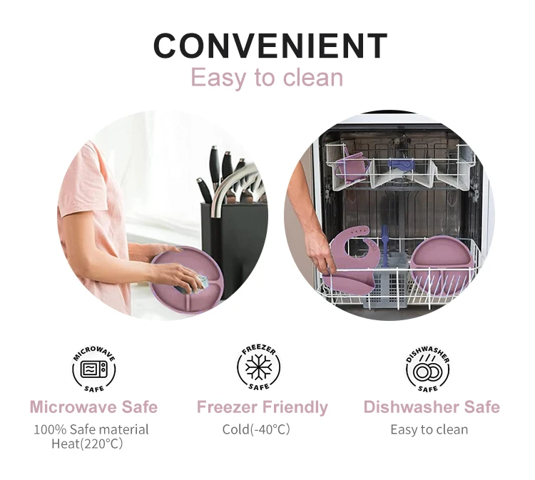 Baby Safety Products Professional Non Toxic Food Grade Bpa Free Silicone Divider Kids Feeding Plate Bowl Set With Spoon